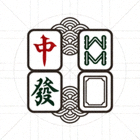 网页麻将平台页脚Logo，蓝绿色麻将牌标识与文字组合